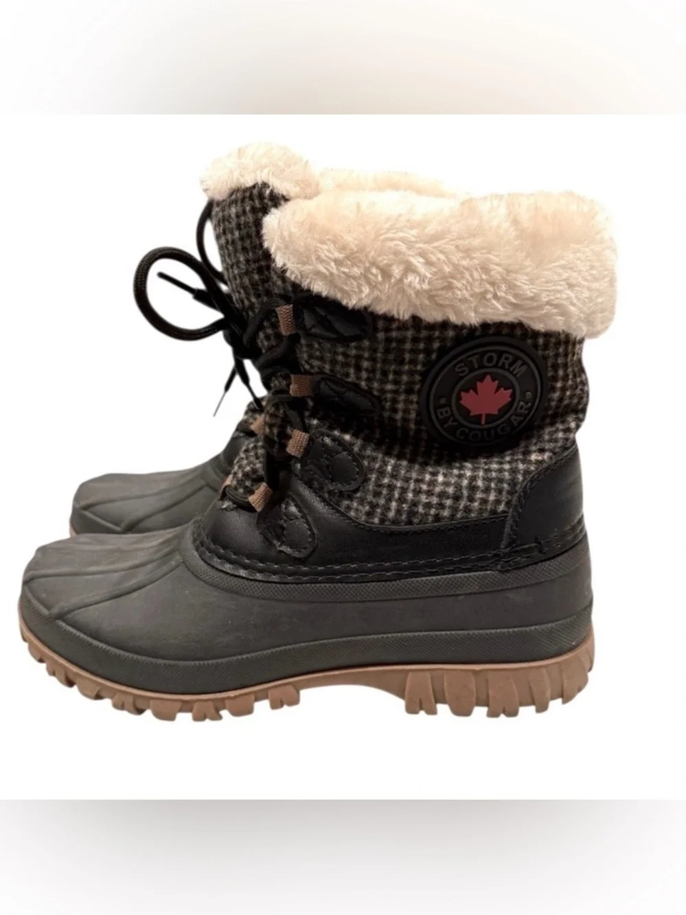 Cougar Storm Black and Tan Rain & Snow Boots Waterproof Design